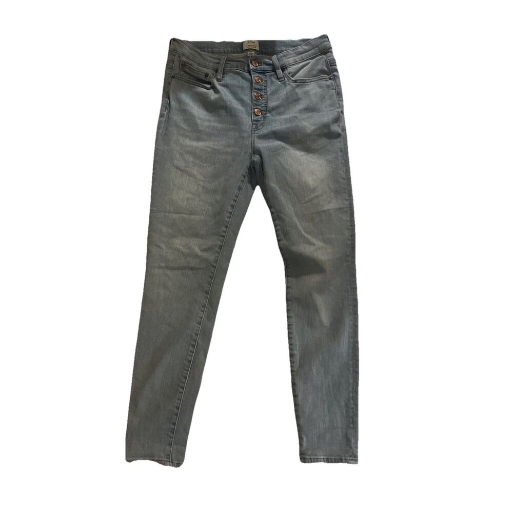 J.Crew Women’s 9” High-Rise Toothpick Skinny Jeans Blue Stretch Denim Size 30